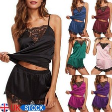 Women Ladies Satin Silk Lace