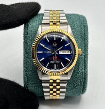 Vintage 1980s Rado Purple Horse Swiss ETA Day/Date 606.3253.4 Blue Men's Watch