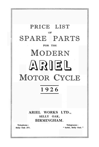 1926 ariel all - ariel, models