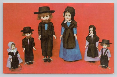 Amish dolls postcard - amish,