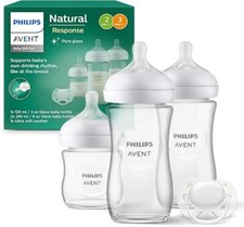 Philips Avent Glass Bottle Set, Newborn Baby Gift Set, 3 Milk Bottles & Pacifier