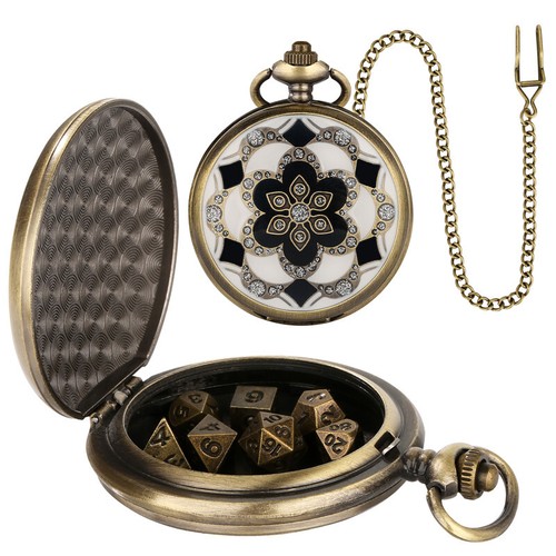 Dice set 7pcs metal - metal, for