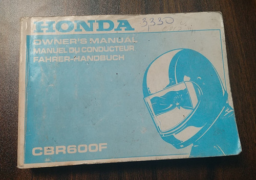 Honda cbr600f owners manual - owners,