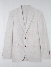 John Lewis Men’s Beige Linen Cambridge Blazer-Size 46S-Single Breasted-RRP £150
