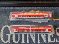 Set of 2 Minitrix DB 2nd class double deck commuter coaches