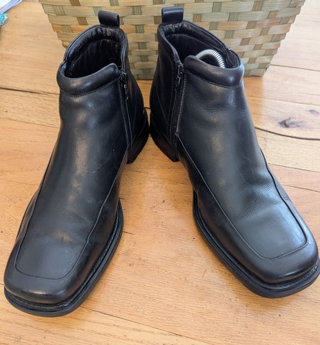 Florsheim black leather side - leather,