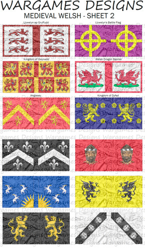 28mm medieval welsh flags - medieval,