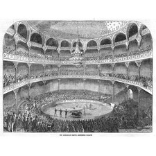 The American Circus at the Alhambra Palace - Antique Print 1858