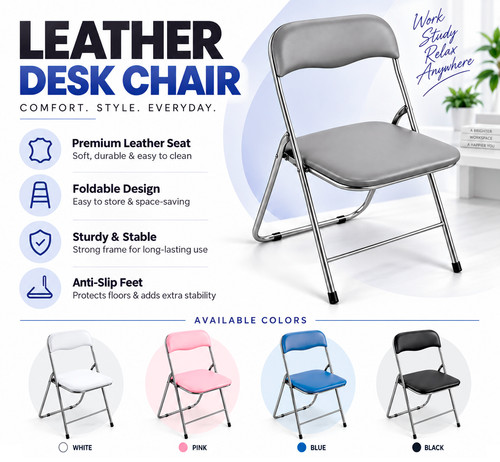 Folding chair square padded - folding,