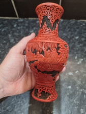 Old Chinese Carved Cinnabar Lacquer Vase