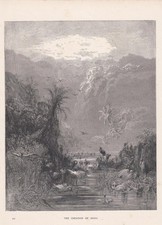 1870 GUSTAVE DORE Print - "Creation of Birds" - Engraving - 8.5 x 12.8 Inches