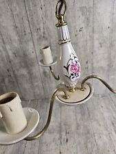 Vintage Flemish light fixture, Ceiling Light, Chandelier, Porcelain Ceramic Pink