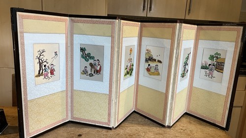 Vintage chinese folding screen - chinese,