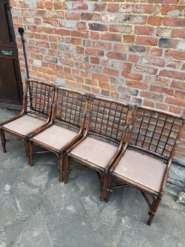 Four vintage rattan dining - rattan,