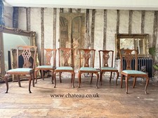 Set Of 6 Antique Chippendale Style  Drop in seats Dining Chairs Circa 1800's