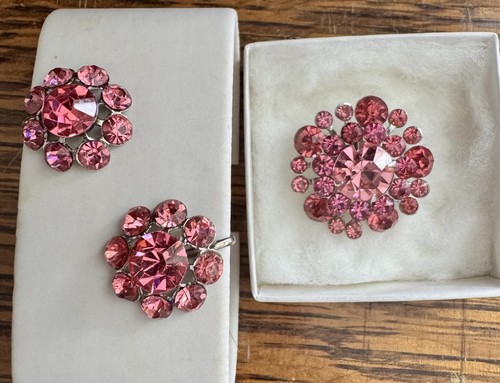 Vintage coro pink rhinestone - vintage,