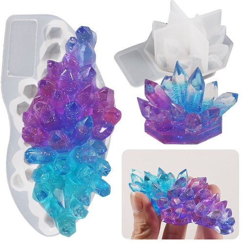 Silicone crystal cluster - 2x,