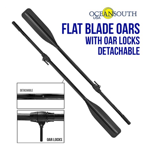 Flat blade aluminum oars - aluminum,