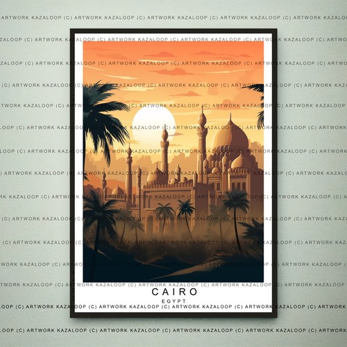 Cairo mosque skyline unframed