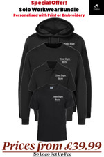 Solo Work Wear Bundle. Custom Business Personalisation. Embroidery, Print.