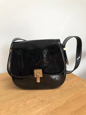 Pied a Terre Black Leather Patent Bag