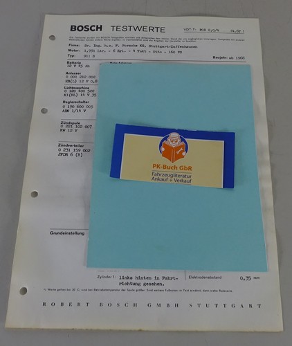 Bosch test values porsche 911 - bosch,