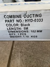 Black Combi Ducting Extraction Ventilation Pipe 4" 5" 6" 8" 10" 12" X 5m