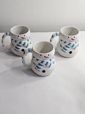 Set of 3 Snowman Christmas Mugs – Ceramic Festive Hot Chocolate Cups – Great Con