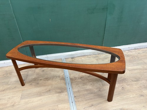 Mid century teak glass top - teak,
