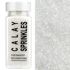 White Sanding Sugar Sprinkles, 4.6 oz Edible Sparkling Crystals 