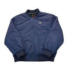 Lacoste Bomber Jacket Vintage 90s Retro Wool Blue Mens Medium 4