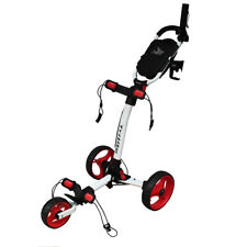 Axglo TriLite Golf Trolley 3 Wheel Push Cart White / Red + FREE Accessory Pack
