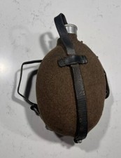 WW2 Antique Canteen Germany 1937 Wool Cover And Leather Strap War Collectors