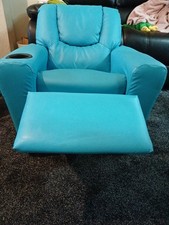 Kids Recliner Armchair Games Chair Sofa Childrens Seat  In PU Leather Pink Blue