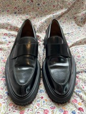 Dunhill Black Leather Creeper Loafer Shoes Size UK 7.5 / 8 - EU 41