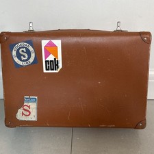 Vintage Brown Leather Suitcase