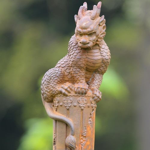 Rustic cast iron dragon - rustic,