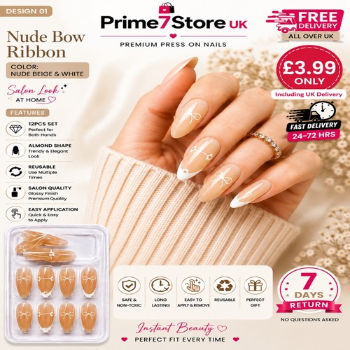 12pcs almond press nails - press,
