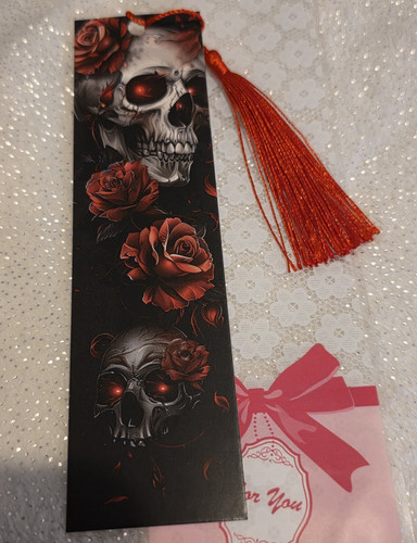 Gothic skull red rose - skull,