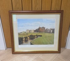 Graeme W. Baxter Print Swilcan Burn St Andrews Signed Philip Shield Gilded Frame