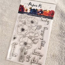Poppy Bouquet Stamp Set (Paper Rose) BNIP - RARE in UK