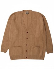JOHN PEEL Mens Cardigan Sweater 2XL Beige Wool JT05