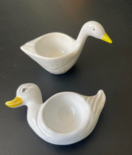 Vintage ceramic white duck - ceramic,
