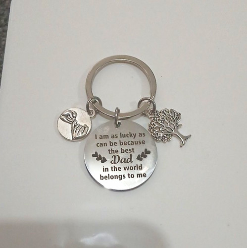 Engraved silver tone dad - silver,