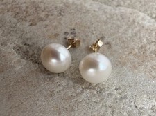 Stud Earrings Genuine Freshwater Pearl 14/20 Gold Filled 7 mm UK Seller