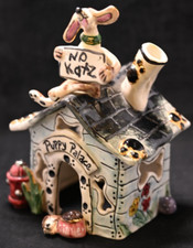Puppy Palace No Katz 2002 Blue Sky Heather Goldminc Ceramic Tealight Holder