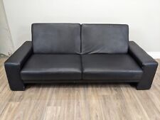 SOFA Black Faux Leather Click Clack Convertible Guest Bed Day Settee 3 Position