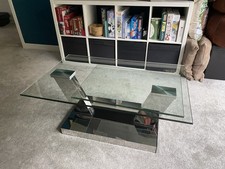 Magic Wings Glass And Polished Metal Pivot Table - Retails At £300+ 