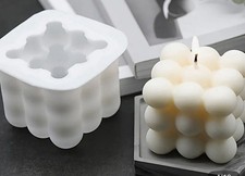 Silicone Candle Mould 3D Bubble Cube Mold Candle Soap Making Mould Tool
