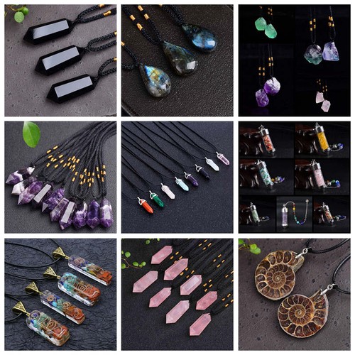 Natural quartz crystal pendant - natural,